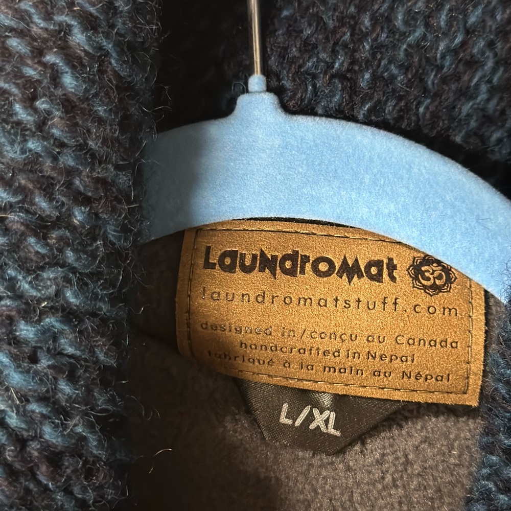 Navy Blue Patterned Sweater - image 3